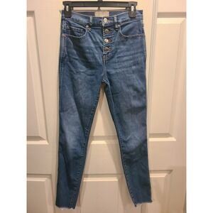 Everlane The Vintage Skinny Ankle Raw Hem Button Fly High Rise Jeans 25